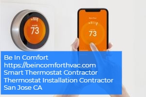 Image of a smart thermostat and related smart phone app