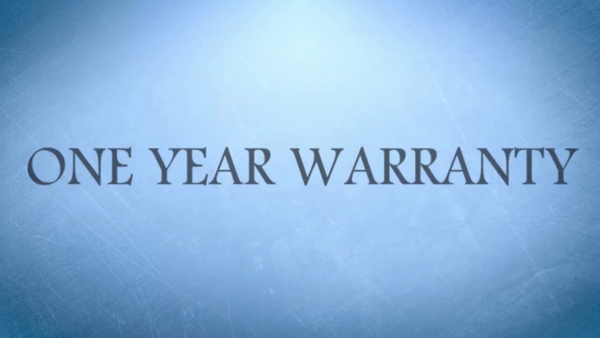 video thumbnail image of one year warranty text